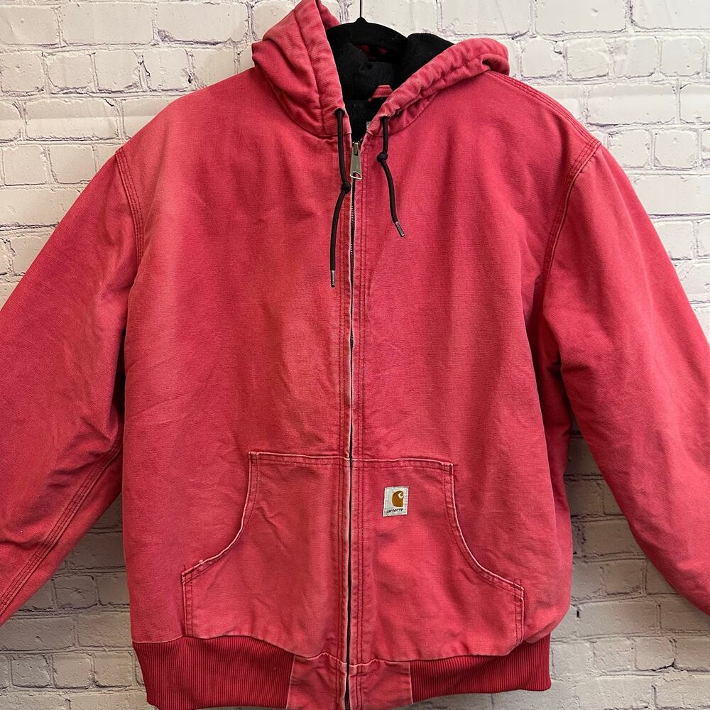 Vintage Carhartt Women's Hooded Active Jacket Crapapple Pink Size Large RARE - Picture 3 of 13